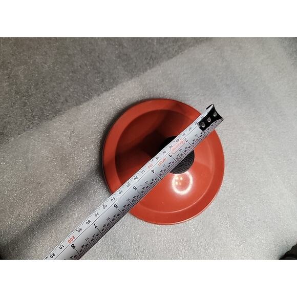 Vintage Metal Red Replacement Lid 6 1/8" Outer 6" Inner No Dents/Dimples - Picture 6 of 7